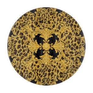 Leopard Baroque, Ornate Animal Print Cutting Board