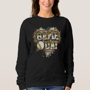 Leopard Baseball Game Day Baseball Mum Baseball Sweatshirt
