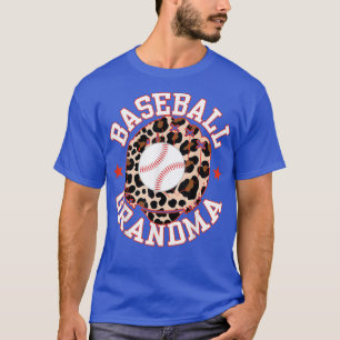Leopard Baseball Grandma Baseball Lover  T-Shirt