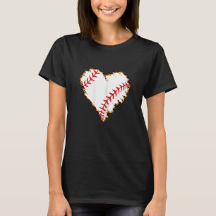 Leopard Baseball Heart Baseball Fans Baseball T-Shirt