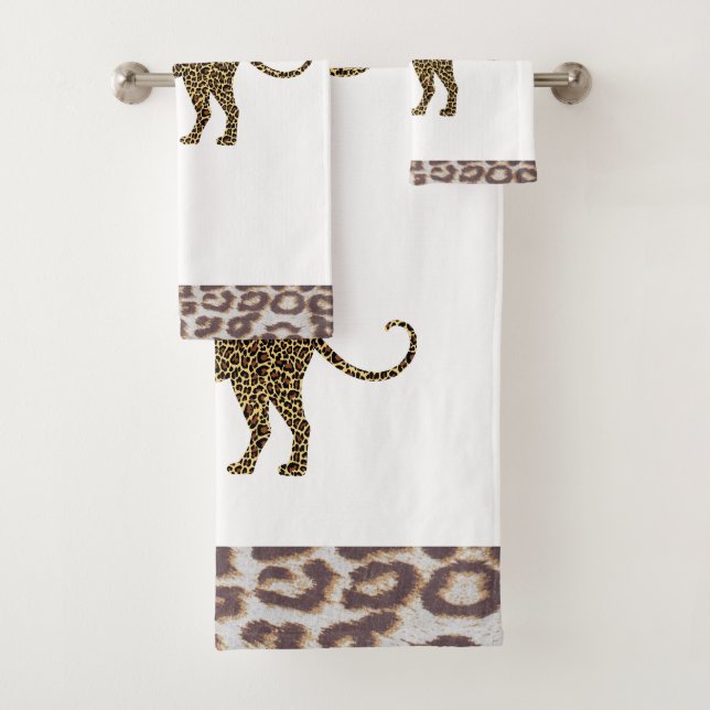 Leopard bath towel set (Insitu)
