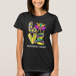 Leopard Beads Bling Love Kindergarten Teacher Mard T-Shirt