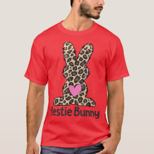 Leopard Bestie BFF Easter Bunny Happy Easter Day B T-Shirt