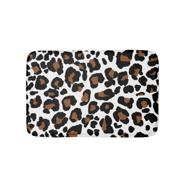 Leopard Big Cat Fur Pattern Print  Bath Mat (Front)