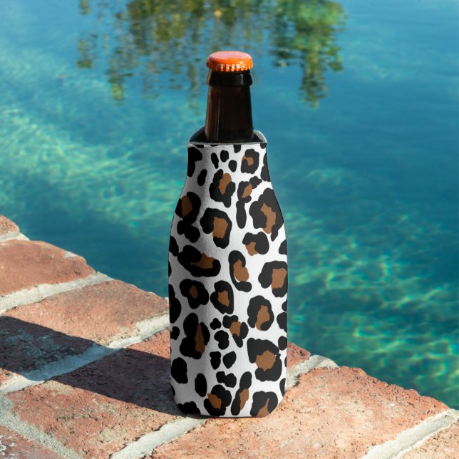 Leopard Big Cat Fur Pattern Print  Bottle Cooler (In Situ Pool)