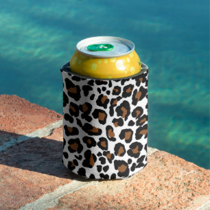 Leopard Big Cat Fur Pattern Print  Can Cooler