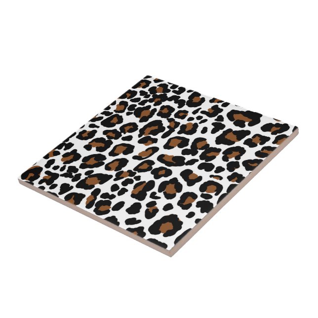 Leopard Big Cat Fur Pattern Print Ceramic Tile (Side)