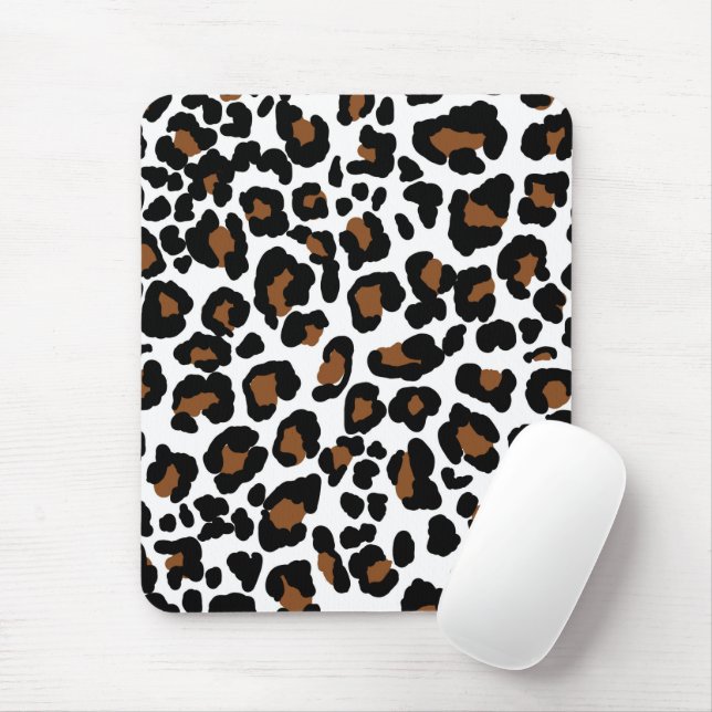 Leopard Big Cat Fur Pattern Print  Mouse Pad (With Mouse)