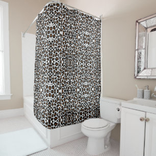 Leopard Big Cat Fur Pattern Print  Shower Curtain