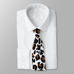 Leopard Big Cat Fur Pattern Print  Tie