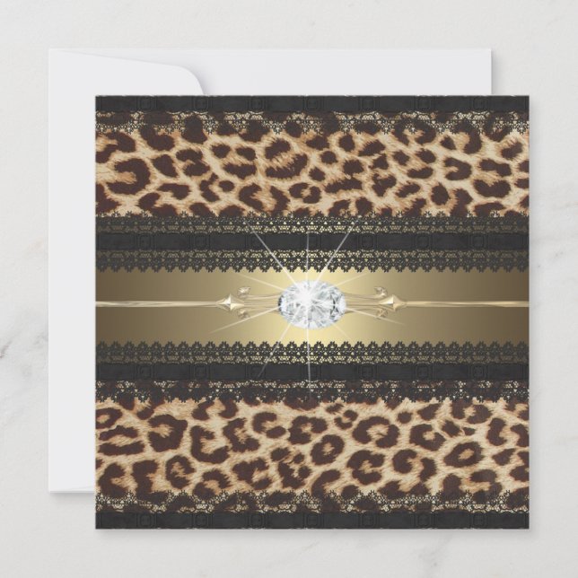 Leopard Birthday Party invitation (Front)