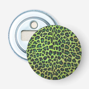 Leopard Black and Green Print Bottle Opener