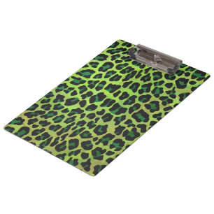 Leopard Black and Green Print Clipboard