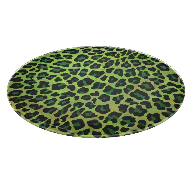 Leopard Black and Green Print Cutting Board (Corner)