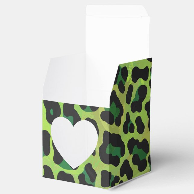 Leopard Black and Green Print Favour Box (Opened)