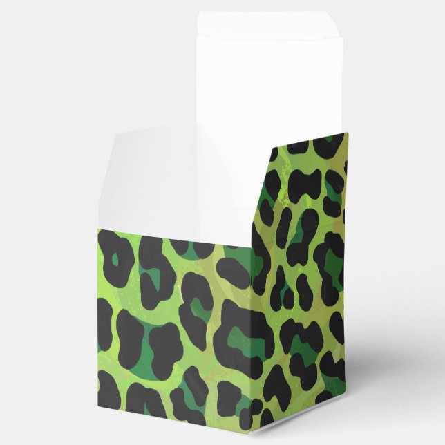 Leopard Black and Green Print Favour Box (Opened)