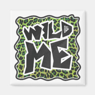 Leopard Black and Green Print Magnet