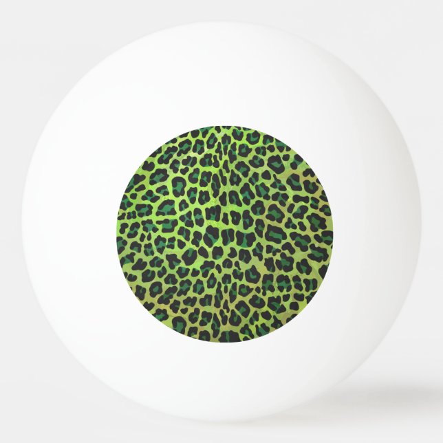 Leopard Black and Green Print Ping Pong Ball (Front)