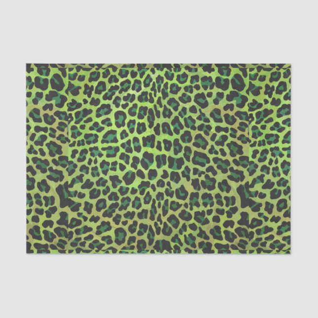 Leopard Black and Green Print Tissue Paper (Front)