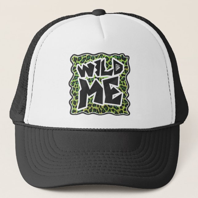 Leopard Black and Green Print Trucker Hat (Front)