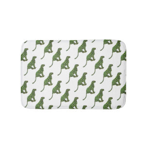 Leopard Black and Green Silhouette Bath Mat