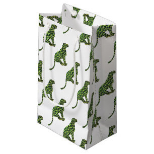 Leopard Black and Green Silhouette Small Gift Bag