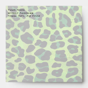 Leopard Black and Green with Monogram Envelopes