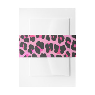 Leopard Black and Hot Pink Print Invitation Belly Band