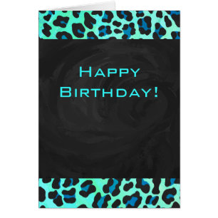 Leopard Black and Teal Print