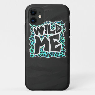 Leopard Black and Teal Print iPhone 11 Case
