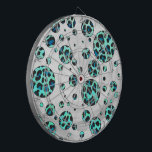 Leopard Black and Teal Print Dartboard<br><div class="desc">Cool Teal, Blue, and Black Leopard Spotted Pattern created by Imagine That! Design on electronics, accessories, and fashionable gifts with our unique touch of texture and pizzazz is sure to satisfy the needs of leopard print lovers and jungle animal print lovers of all ages. Great for anyone who love safari...</div>