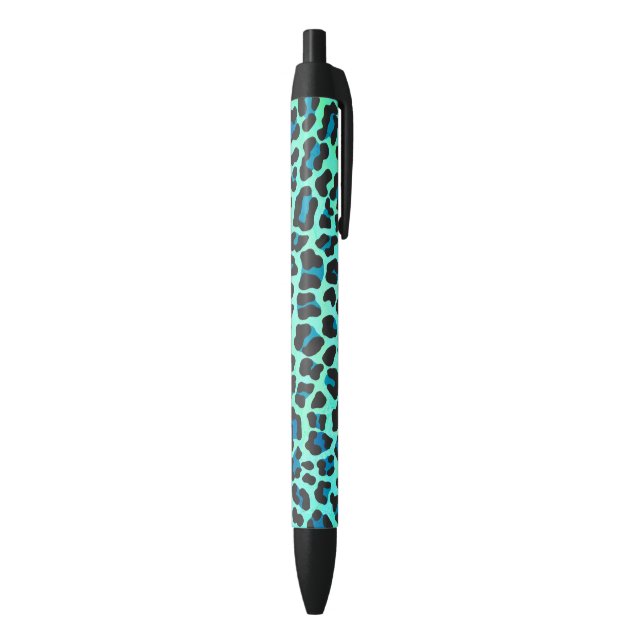 Leopard Black and Teal Print Ink Pen (Bottom (Vertical))