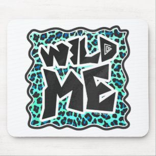 Leopard Black and Teal Print Mouse Pad