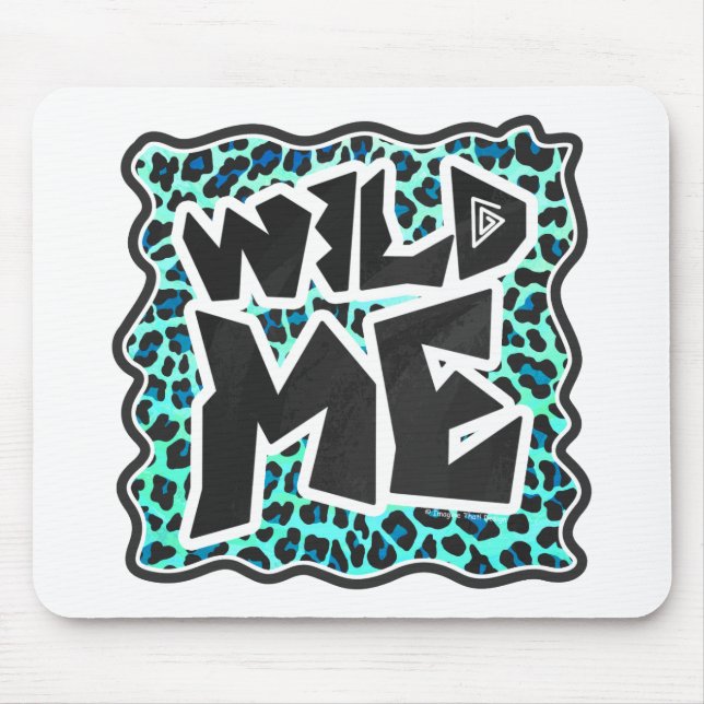 Leopard Black and Teal Print Mouse Pad (Front)