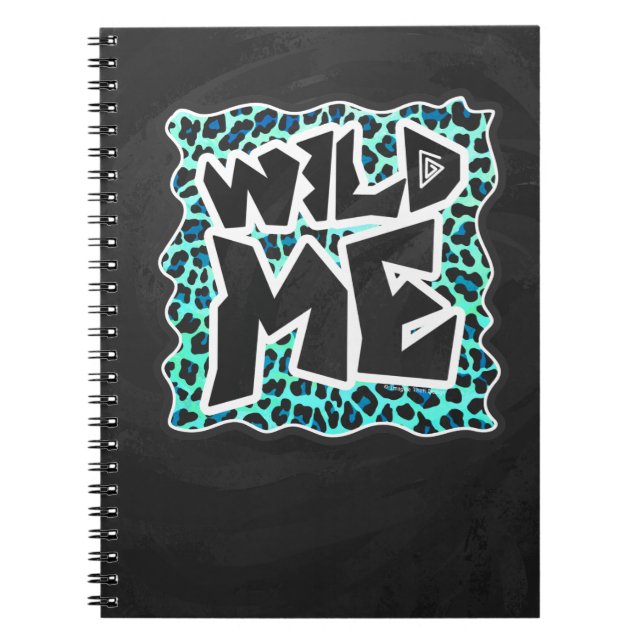 Leopard Black and Teal Print Notebook (Front)