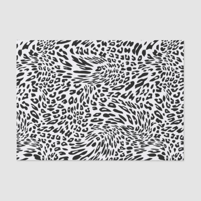 Leopard Black and White Animal Print Tissue Paper (Front)