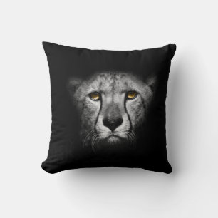 Leopard black and white fine art photograph cushion