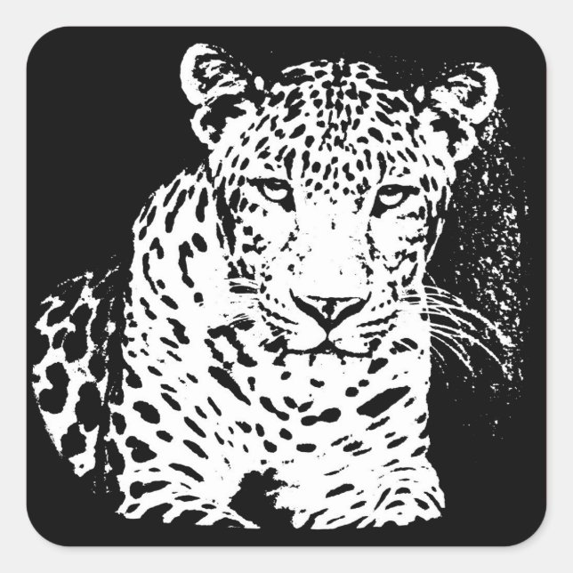 Leopard Black And White Portrait Sticker (Front)