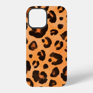 Leopard black yellow orange brown seamless backgro iPhone 12 case