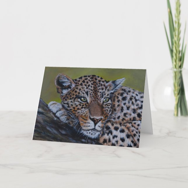 Leopard Blank Greeting Card (Front)
