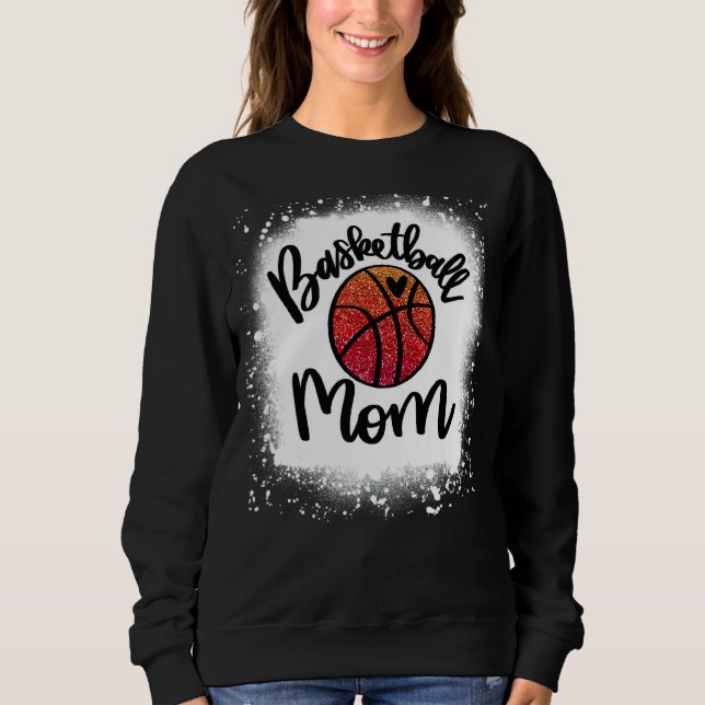 Leopard Bleached Basketball Mum Game Day Sweatshirt (Front)