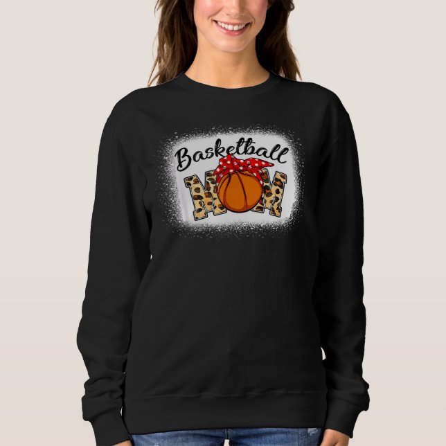 Leopard Bleached Basketball Mum Game Day     Sweatshirt (Front)