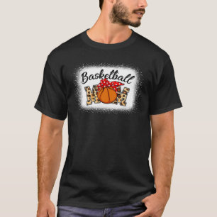 Leopard Bleached Basketball Mum Game Day T-Shirt