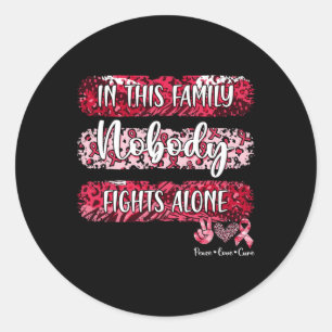 Leopard Blood Cancer Awareness In This Family Nobo Classic Round Sticker