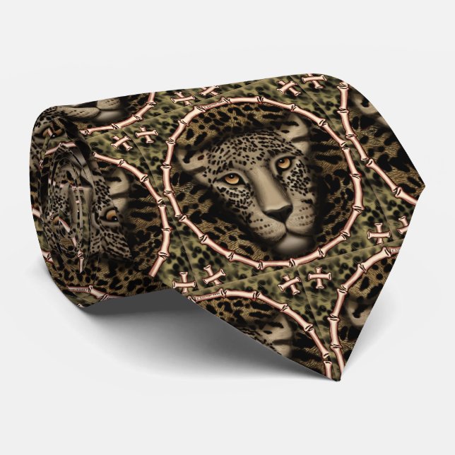 Leopard Bones Tie (Rolled)