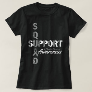 Leopard Brain Cancer Awareness Support Squad T-Shirt