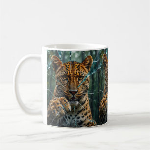 Leopard breaking through coffee mug