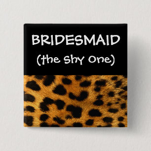 Leopard Bridesmaid 15 Cm Square Badge