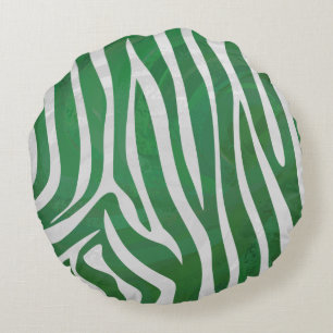 Leopard Brown and Teal Print Round Cushion