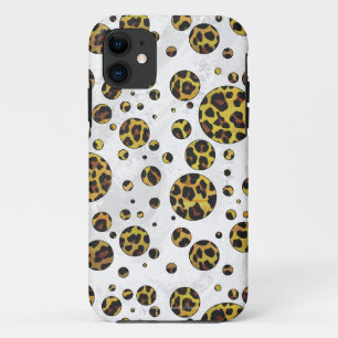 Leopard Brown and Yellow Polka Dot iPhone 11 Case